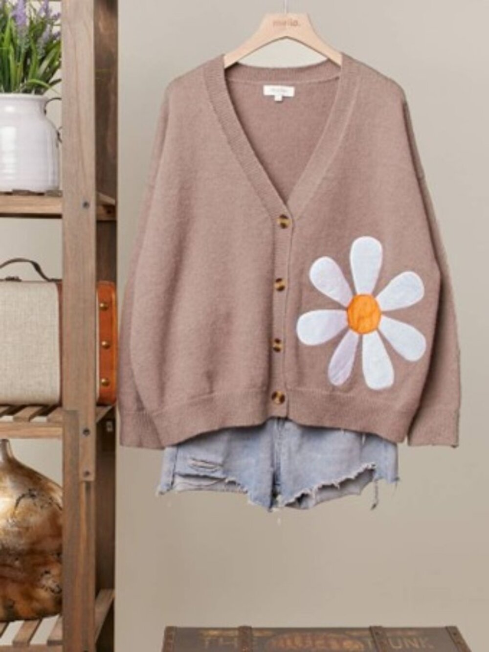 Daisy Patchwork V Neck Cardigan‎